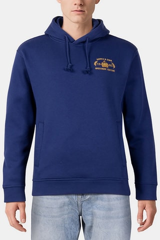 Sweat relaxed à capuche - Bleu