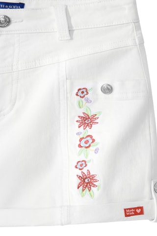 Short en jean - Blanc