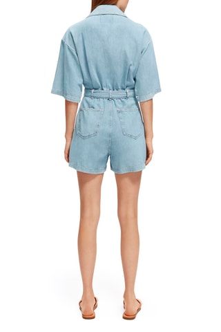 Combishort en jean Bleu