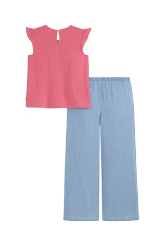 Blouse et jean - Rose et bleu clair