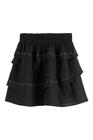 Jupe volantée taille haute - Noir