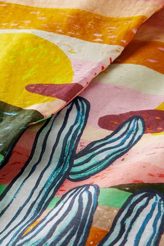 Jupe portefeuille en coton biologique x Abel Macias - Moutarde et rose