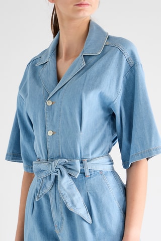 Combishort en jean - Ciel