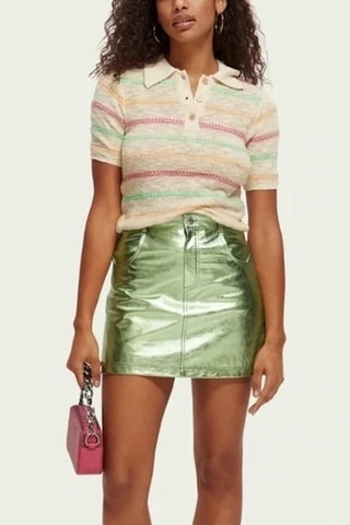 Minijupe en cuir de mouton - Vert