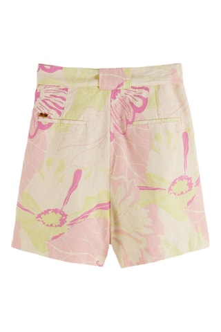 Short en coton biologique et lin - Jaune pâle