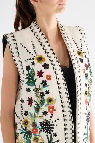 Gilet en lin sans manches - Écru