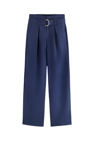 Pantalon droit taille haute - Bleu marine