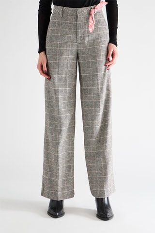 Pantalon wide legs en lin - Gris