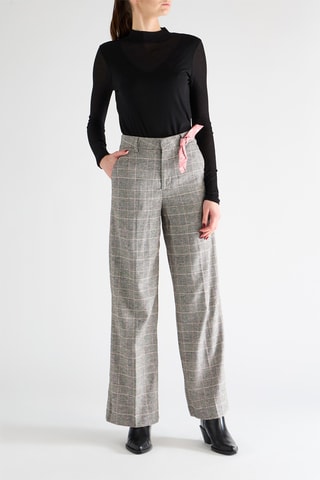 Pantalon wide legs en lin - Gris