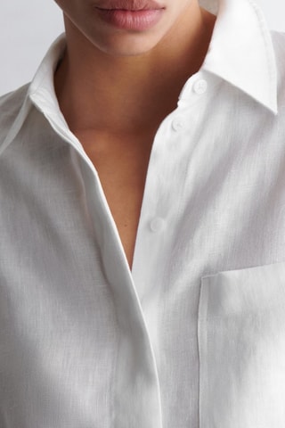 Chemisier oversize en lin - Blanc