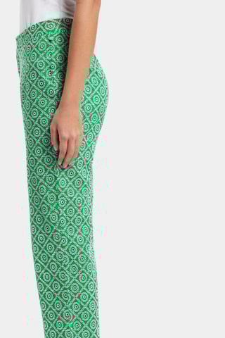 Pantalon straight en broderie anglaise - Vert clair