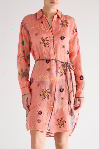 Robe chemise en lin - Rose