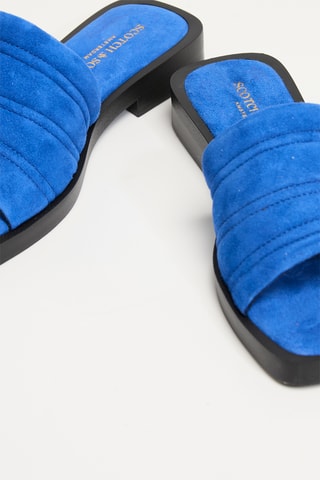 Mules en nubuck - Bleu