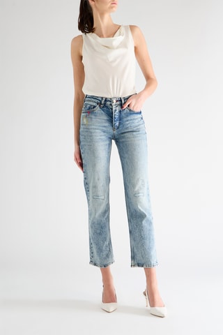 Jean taille haute droit - Ciel