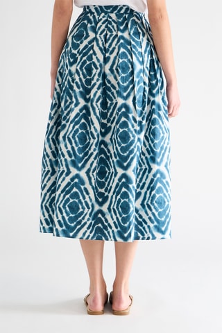 Jupe longue plissée taille haute - Bleu