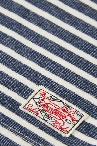 T-shirt en coton biologique - Ecru et bleu marine