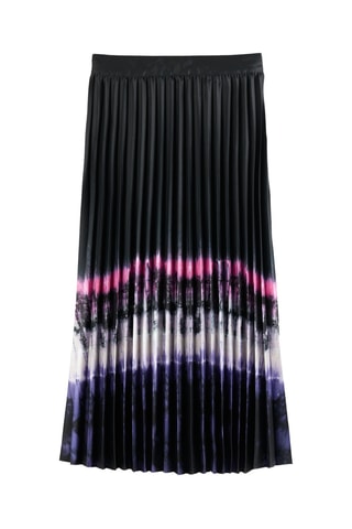 Jupe plissée dip and dye taille haute - Noir