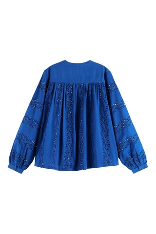 Chemisier en broderie anglaise et coton biologique - Beige