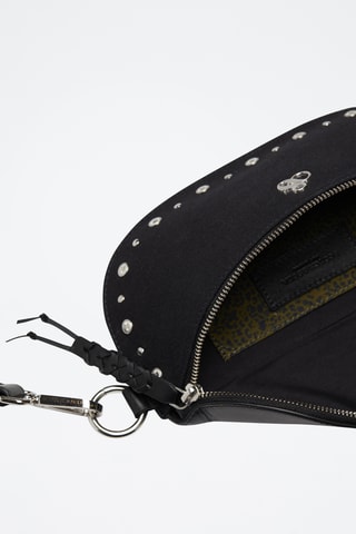 Sac bandoulière en cuir - Noir