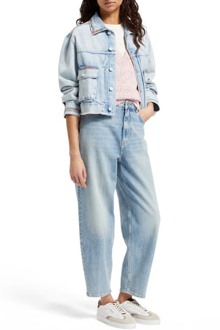 Veste courte en jean - Bleu