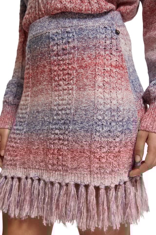 Jupe droite - Indigo et rouge