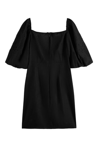 Robe droite en lin - Noir