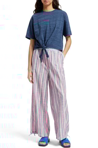 T-shirt noué - Bleu marine chiné