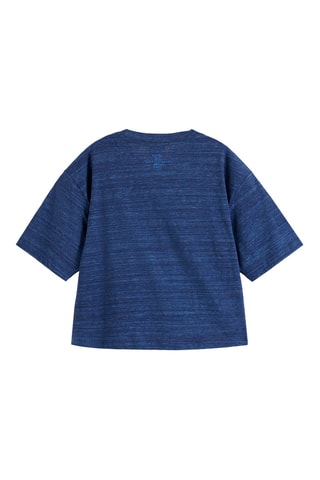 T-shirt noué - Bleu marine chiné