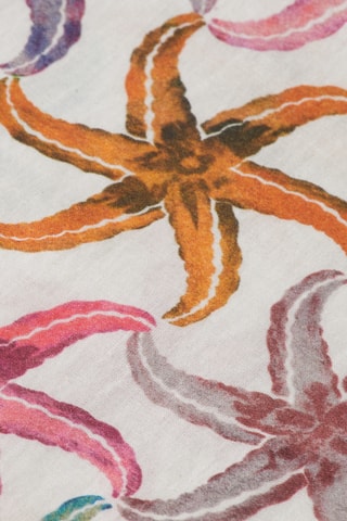 Chemisier droit et short de plage - Ecru et fuchsia