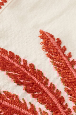 Robe longue - Ecru et rouge