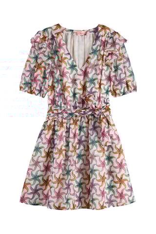 Robe patineuse - Ecru et fuchsia