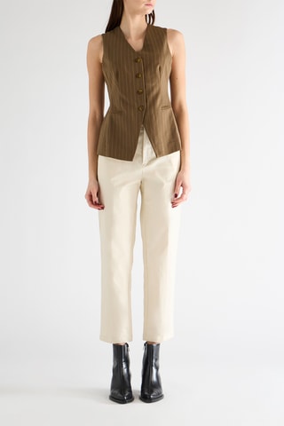 Gilet long sans manches - Marron