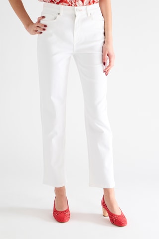 Jean taille haute droit - Blanc