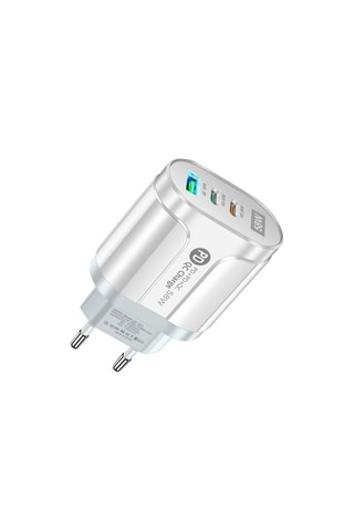 Carregador setor Quickcharge USB e Duplo PD USB Tipo-C 58 W - Branco - EKO