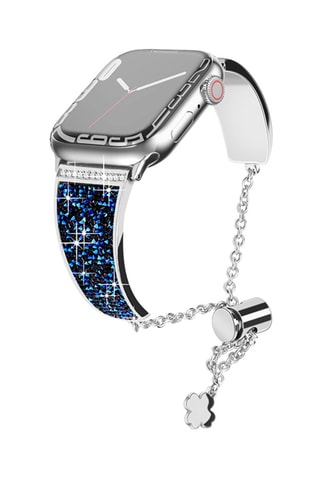 Bracelete Shiny compatível Apple Watch 38/40/41 mm - Prateado e azul - Adidas