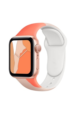 Bracelete compatível Apple Watch 42/44/45 mm - Branco e rosa - Adidas