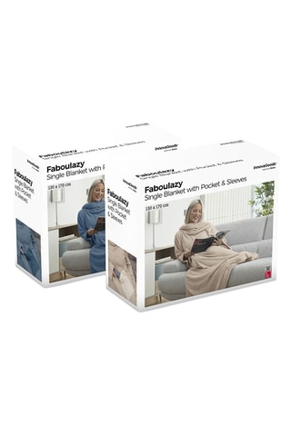 Conjunto de cobertor simples e pantufas micro-ondáveis - Azul