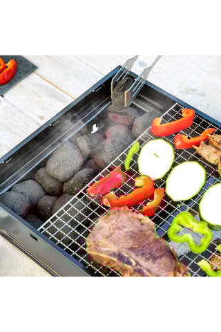 Mini-Churrasco de mesa com carvão de madeira - Preto