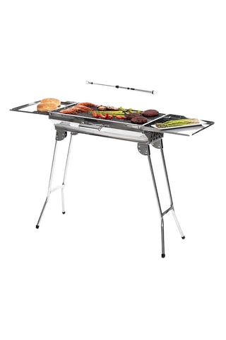 Barbecue a carvão de madeira em aço inoxidável