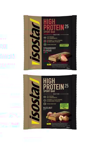 5 x 	Barres High Protein 25 Noisette - 105 g et 5 x 	Barres High Protein 25 Fraise - 105 g