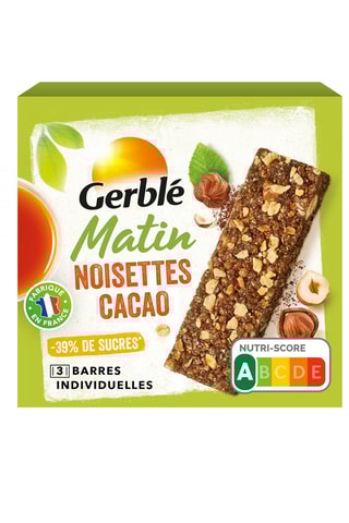 10 x Barres Matin cacao noisettes - 120 g