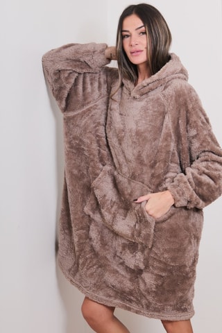 Sweat oversize polar de pijama Azalée - Castanho - Just for Victoria