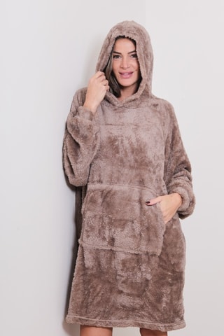 Sweat oversize polar de pijama Azalée - Castanho - Just for Victoria