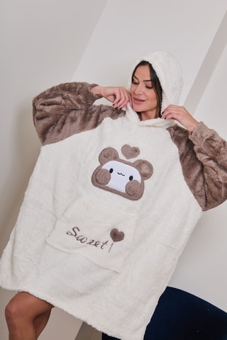 Sweat oversize polar de pijama Aubepine - Castanho - Just for Victoria