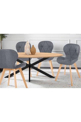 4 sillas de madera y caucho Gatsby - 50 x 79 x 48 cm