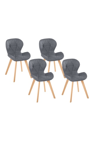 4 sillas de madera y caucho Gatsby - 50 x 79 x 48 cm