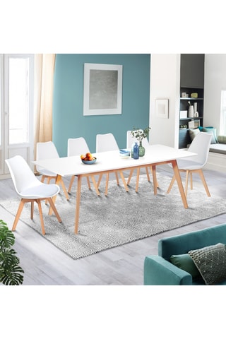 Mesa extensible Scandi - Natural y blanco