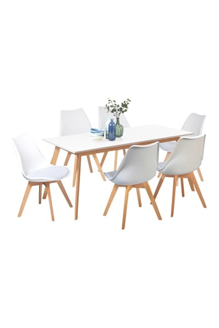 Mesa extensible Scandi - Natural y blanco