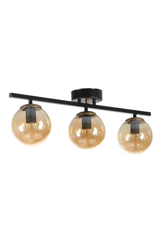 Plafondlamp - Zwart en Transparant - 3 x 60 W