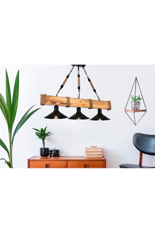 Suspension en bois de charme - Naturel - 3 x 60 W